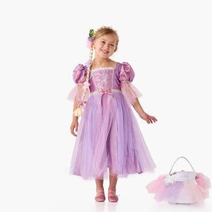 Pottery Barn Disney Princess Rapunzel Costume Dress Blonde Braided Headband NWT